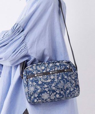 Li Shao ใหม่กระเป๋าสะพายกระเป๋า Messenger แฟชั่นพิมพ์กระเป๋าสะพาย2434ลูกไม้สีฟ้า