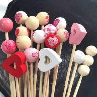 50pcs Primary Color Wood Ball Sticks Reed Diffuser Replacement Stick Wooden Ball Rattan Sticks for Home Fragrance Accessories