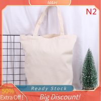 ?【Lowest price】MH เป็นมิตรกับสิ่งแวดล้อมผ้าใบช้อปปิ้งกระเป๋าพับ Tote ไหล่ท่องเที่ยวชายหาดสบายกระเป๋า