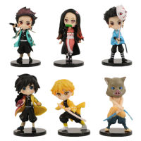 56PcsSet Anime Demon Slayer Figure Kimetsu No Yaiba Q Posket Kamado Tanjirou Kamado Nezuko Agatsuma Action Figure Toys Model