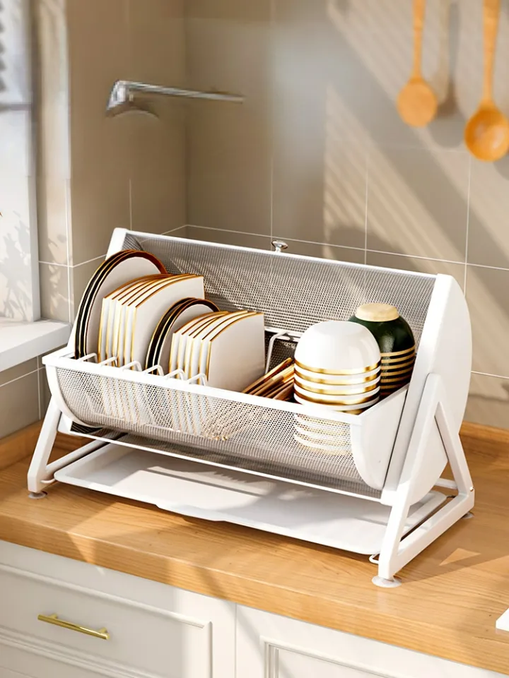 Kitchen Organizer Storage Shelf Dish Rack Wall-mounted Bowl Plate Drain  Chopsticks Spoon Tableware Storage Drying