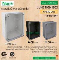 NANO กล่องกันน้ำพลาสติก ฝากล่องใส NANO-205CW (ใสขาว) , NANO-205CB (ใสดำ) , NANO-205CG (ใสเทา)