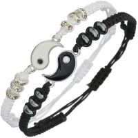 Tai Chi Yin Yang Couple Bracelet for Lover Handmade Woven Baided Rope Adjustable Bracelets Bff Friendship Bangles Jewelry Gift