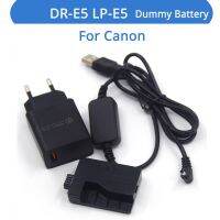 LP-E5 Dummy Battery DR-E5 DC Coupler QC3.0 Charger LC-E5E USB Power Cable Fit For Canon EOS 450D 500D 1000D XS Xsi T1i Cameras