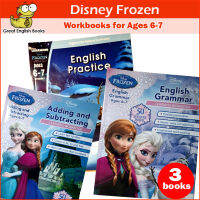 (In Stock) พร้อมส่ง  (ลิขสิทธิ์แท้) Disney Frozen Learning 3 workbooks  Ages 6-7 มีสติ๊กเกอร์และเฉลยให้ด้วยค่ะ (Include Stickers and  answer)