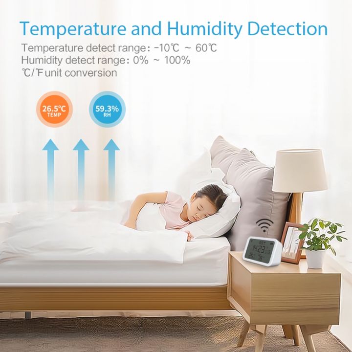 tuya-นาฬิกาปลุก-เซนเซอร์ตรวจจับอุณหภูมิความชื้น-wifi-4-in-1-สําหรับบ้าน-ห้องนอน-ห้องนั่งเล่น-m-pdo