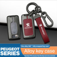 เคสที่ห้อยกุญแจหนังแท้พรีเมียมรถแบบฝาพับทำจากซิงค์อัลลอยสำหรับ Peugeot 107 207 208 301 307 308 SW 408 2008 5008ผู้เชี่ยวชาญพันธมิตร RCZ