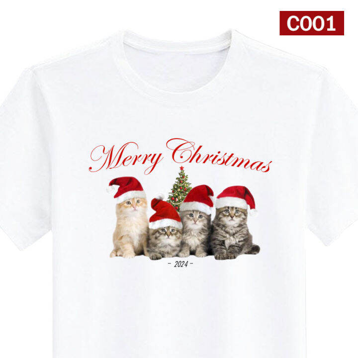 เสื้อยืด-สกรีน-merry-christmas-คริสต์มาส-เสื้อปีใหม่-สีขาว-เสื้อผ้าหนา-นุ่ม-ใส่สบาย-ได้ทั้งผู้ชาย-และผู้หญิง-no-0242