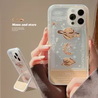 {L electronic shell} Ins Planet Moon Love การ์ตูนน่ารัก Stand Holder Capa สำหรับ Iphone 14 Pro Max Xr X Xsmax 7 8 Plus 12 13 11 Promax เคสโทรศัพท์ Conque