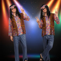 Halloween R 60s 70s Hippie Costumes Men Role play Party Disco Costume Hippie Funny Clothes