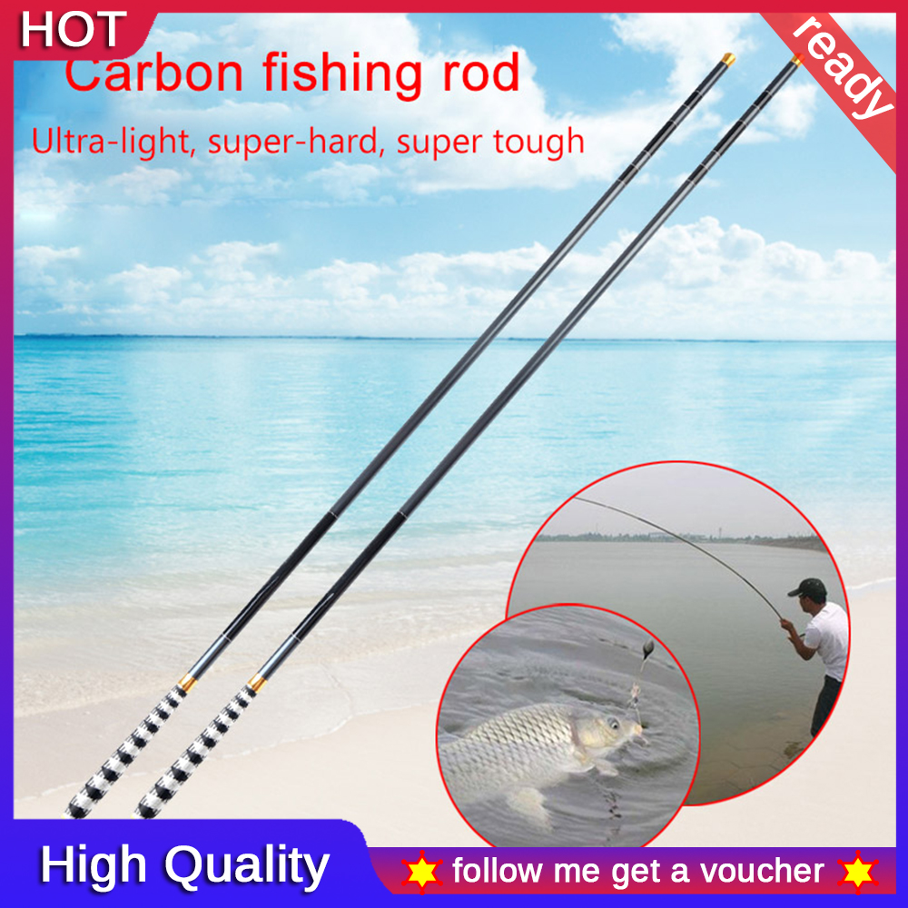 Ultra Light Carp Fishing Pole Telescopic Carbon Fiber Super Hard Stream Rod New 