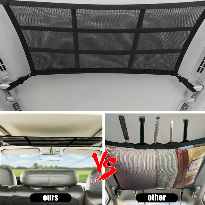 Car Roof Storage Organizer DoubleLayer Mesh Car Roof Organizer Camping
