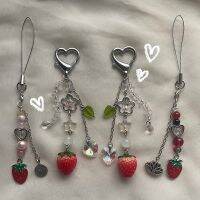 ADORABLE nana-inspired handmade cottagecore strawberry keychain phone charm