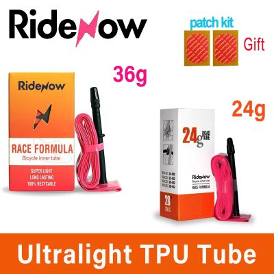 Ridenow Ultralight Bicycle Inner Tube 24g 36g Road Bike TPU Tube 45 65 85mm Length French Valve 700C 28 Super Light inner tube