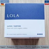 Lola® Tampons Made with 100% Organic Cotton 20 Compact Plastic Applicator Tampons ผ้าอนามัยแบบสอด ออร์แกนิค 20 ชิ้น