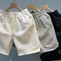 Wave grain shorts male design feels small five points beach pants summer wind high street straight leg movement