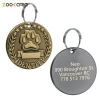 ❖ Customizable Engraved Pets ID Tag for Dog Cat Bronze Nameplate Tags Personalized Anti-lost Address Number Dogs Collar ID Pendant