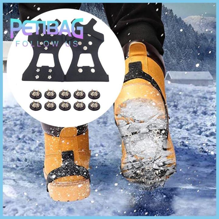 1Pair Kids Anti-Skid Snow Ice Gripper Climbing Shoe Spikes Grips Cleats  Overshoes Crampons Spike Shoes Crampon