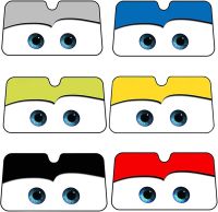 【CW】 Aluminum Foil Color Cartoon Eyes Car Windshield Sunshade Cap