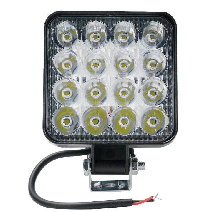 ไฟหน้ารถออฟโรด-led-ทรงสี่เหลี่ยม16ดวง48w-แบบ-abs-12v-สำหรับรถยกรถออฟโรดสีขาว-เหลือง-แดง-น้ำเงิน