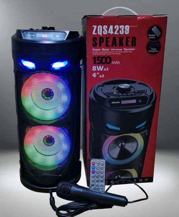 ZQS-4239 1500mAh 4X2inches Portable Wireless Karaoke Bluetooth Speaker ...