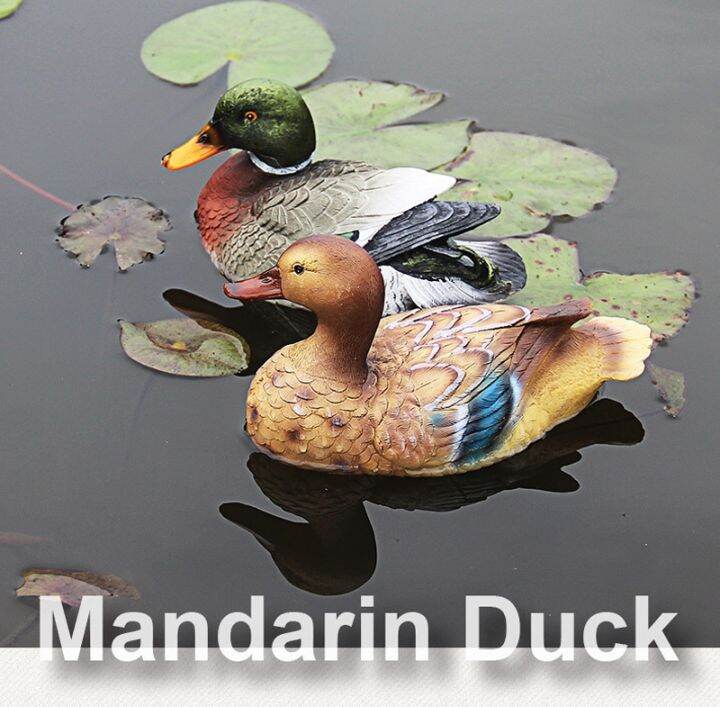 swan-mandarin-duck-statue-hunting-shooting-decoy-lawn-ornaments-garden-pool-pond-decors-flamingo-sculptures-artificial-animal