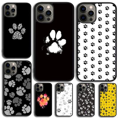 Dog foot print Paw Colorful Pattern Phone Case For iPhone 14 SE 2020 XR XS 11 12 13 Mini Pro MAX 6 7 8 Plus Galaxy S22 S21 Ultra