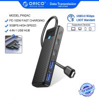 ORICO Type C USB HUB PD100W USB HUB 3.0 4-Port Splitter USB HUB Adapter Expansion Dock Ultra-Slim OTG Adapter For PC Computer Accessories