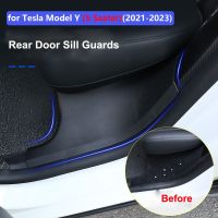 For Tesla Model Y Rear Door Sill Guards Protector Cover Modely 2023 Inner Sill Decoration Accessories Anti-Kick Protection Shell