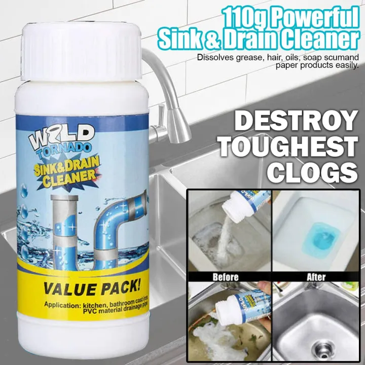 Sink Drain Cleaner Wild Tornado Fast Unclog Hose Pipes Toilet Bathroom Kitchen Powder Tool Dirty Home Depot Best 110g Lazada Ph - What Is The Best Bathroom Sink Drain Cleaner