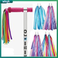 WLVYH 2ชิ้นอุปกรณ์จักรยานกลางแจ้งสีสันสดใสสำหรับ Hiasan Sepeda มือจับรถสามล้อมีพู่ห้อยชิ้นส่วนสกู๊ตเตอร์