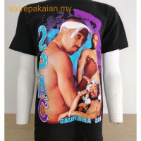 (คลังสินค้าพร้อม) 2PAC California Love 100 cotton ROCK band T-shirt, back band Men T-Shirt