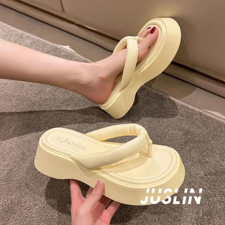 juslin-รองเท้าแตะผู้หญิง-ความสูง-แฟชั่นสไตล์เกาหลี-แฟชั่น-oct2907