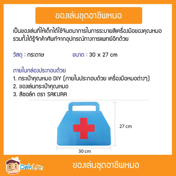 ของเล่นชุดอาชีพหมอ-ระบายสีและเรียนรู้คำศัพท์ภาษาอังกฤษจากเครื่องมือหมอ-สวมบทบาทสมมติเป็นคุณหมอรักษาคนไข้ด้วยกระเป๋าคุณหมอน่ารัก