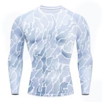 Gym Shirt Men 3D Printed Long Sleeve Workout Sport TShirt Men Slim Fit Training Running Tshirt Fitness Tops Compression Shirt