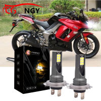 มาใหม่ล่าสุดสำหรับ Kawasaki Ninja ZX6R ZX636C 2003 2004 2005 2006 ZX636E 2013 2014 - 2X H7ไฟหน้ารถมอเตอร์ไซค์แบบ LED หลอดไฟ6000K สีขาวหลอดไฟหน้าอุปกรณ์เสริม