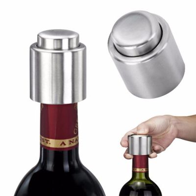 【✲High Quality✲】 liuaihong ที่ปิดผนึกขวดไวน์ฝาปิดไวน์สเตนเลสสตีลสีแดงที่เก็บฝากรองค็อกเทลสูญญากาศอุปกรณ์ครัวในบ้าน