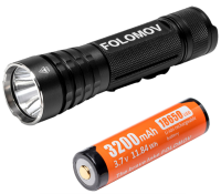 Folomov 18650เมตร XP-P ไฟฉาย LED ครี-1020ลูเมน-รวม1X18650