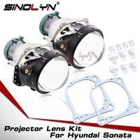 Sinolyn 3.0นิ้ว HID Bi Xenon อัพเกรด Hella 3R G5โปรเจคเตอร์เลนส์สำหรับ Hyundai Sonata 2002-2005ไฟหน้าเปลี่ยนเฟรมชุด Clear/blue เลนส์สำหรับรถอุปกรณ์เสริม Tuning