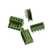 20set KF2EDG Push-pull Terminal Block Wire Plug Connector Pitch 5.08mm Five 5 Pins 90 Degree Screw Female + Male Green Color