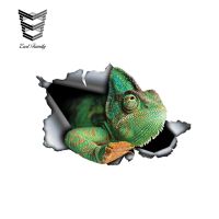 【cw】 13cm x 8.6cm Chameleon Car Sticker Torn Metal Decal Reflective Stickers Decals Decoration 【hot】