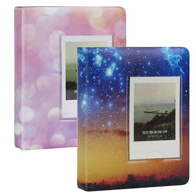 64 Pockets 3 Inches Exquisite Starry Sky Photo Album Stylish Name Card Book Picture Organizer Picture Case Holder Crafts  Photo Albums