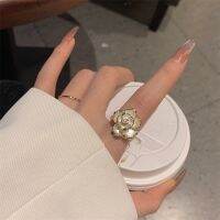 Elegant Women Camellia Ring Flower Opening Rings Ins Girl New