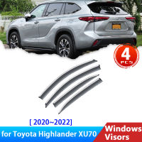 Deflectors สำหรับ Toyota Highlander 2022 Kluger XU70 70 2021 2020 IV อุปกรณ์เสริมรถด้านข้าง Windows Visors Rain Eyebrow Guards Wind