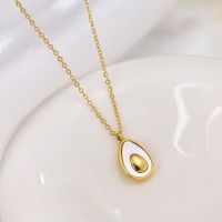 ☞☬ 316L Stainless Steel High Sense Light Luxury French Shell Avocado Ladies Necklace Fashion Exquisite Jewelry SAN1145