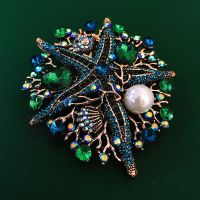 【YF】 Big Luxury Turtle Starfish Brooches Gold Color Alloy Brooch Pins Gifts