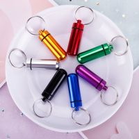 Car Key Chain Accessories Creative Pill Box Bottle Holder Waterproof Aluminum Container Key Ring Medicine Case Lots car gadget