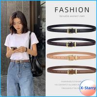 X-STARRY บางและบาง เข็มขัดรัดเอว หัวเข็มขัดโลหะผสมสังกะสี หนังพียู สายคาดเอว แฟชั่นสำหรับผู้หญิง สกินนี่ ผู้หญิงผู้หญิงผู้หญิง