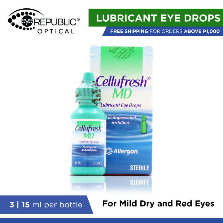 Cellufresh 3/15ml Lubricant Eye Drops for Dry/Red Eyes EYE Republic