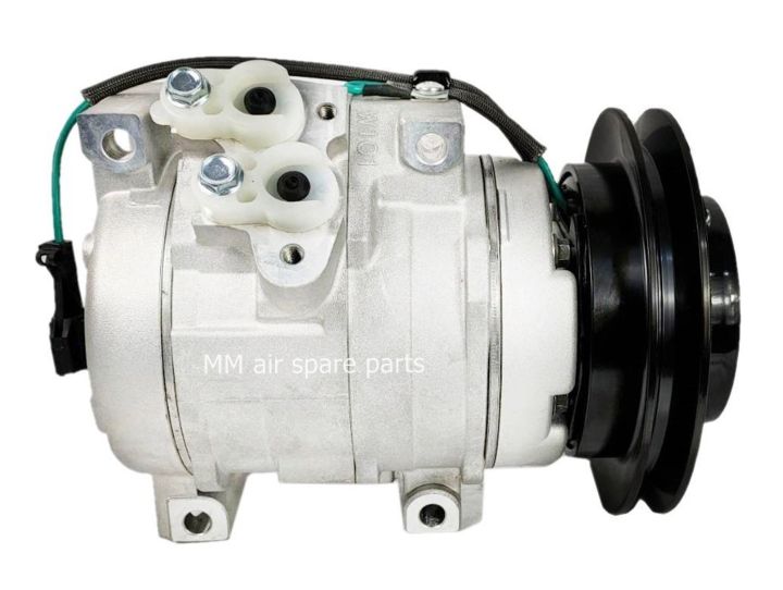 คอมแอร์-ใหม่ยกลูก-compressor-isuzu-deca-1a-l-10s15c-คอมแอร์-อีซูซุ-เดก้า-10s15c-มูเล่1ร่อง-a-ออกซ้าย-24v-ครบชุดพร้อมมูเล่-คอยครัช